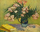Vase Wall Art - Vase with Oleanders and Books